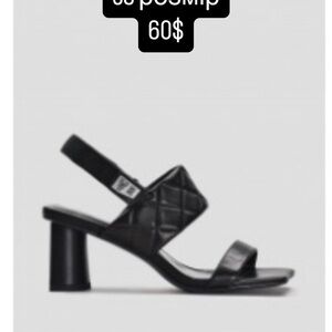 Black Quilted Women's Sandals